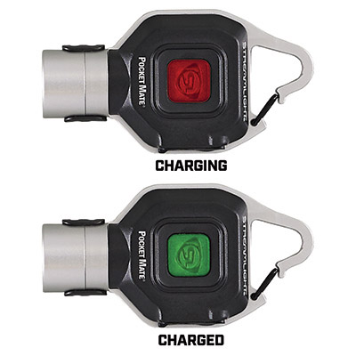 Pocket Mate USB Rechargeable Keychain LED Flashlight Charging Indicator