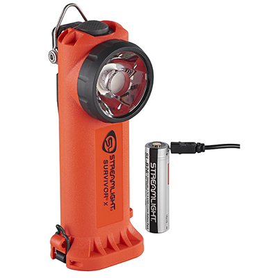 Survivor X USB Right Angle Flashlight Color Orange